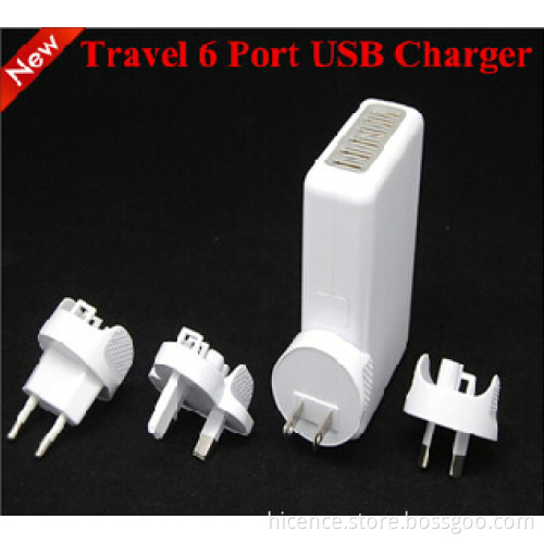 6 Port USB Charger for Smart Phone with Plugs
